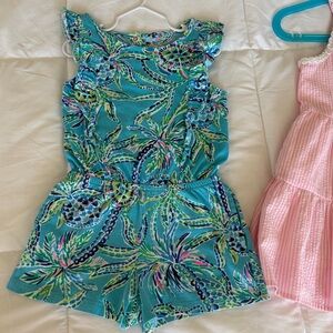 Two pieces Lilly Pulitzer Vibrant Blue Kids dress and Romper